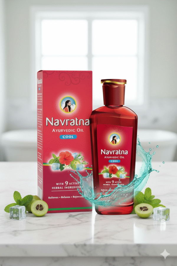 Navratna Ayurvedic Oil | Buy Navratna Ayurvedic Oil Online | Cooling & Stress Relief Hair Oil – Desidoor