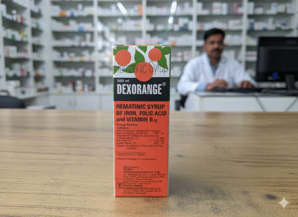 Dexorange Syrup – Iron, Folic Acid & Vitamin B12 Supplement for Blood & Energy